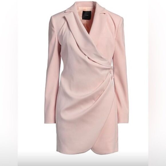 Pinko Pink Tan Asymmetrical Wrap Dress - Picture 1 of 5